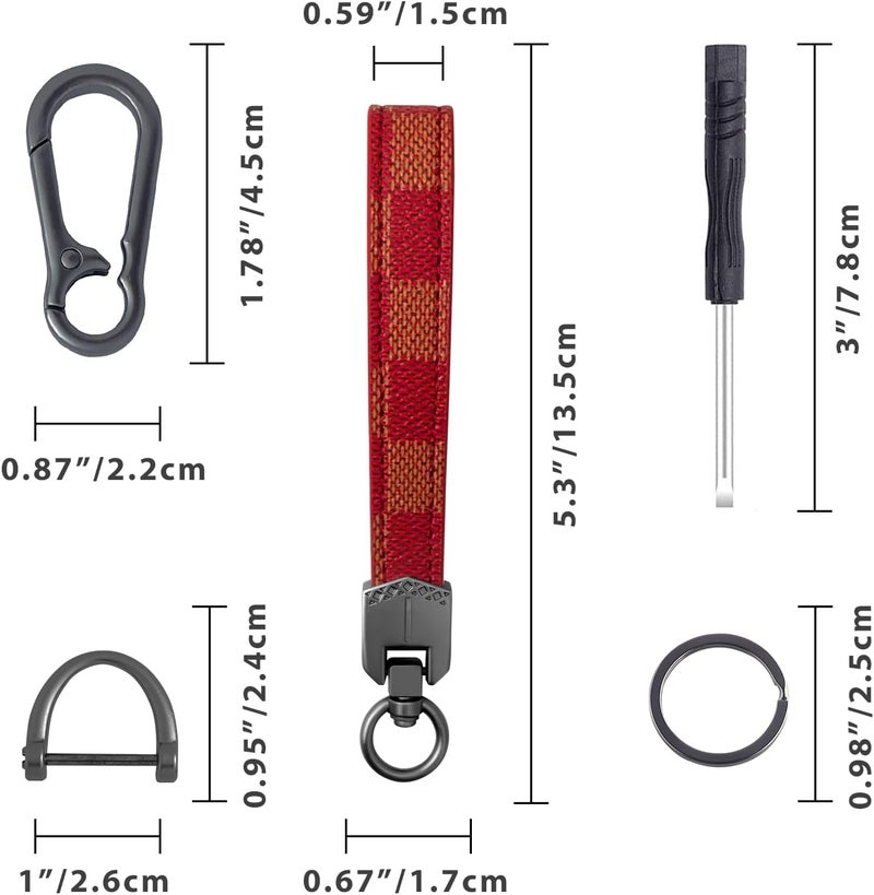 OHKYOOT Store Leather Car Keychain,Carabiner Clip Key Fob Keychain for Home Car Keys Women Men - Image 5